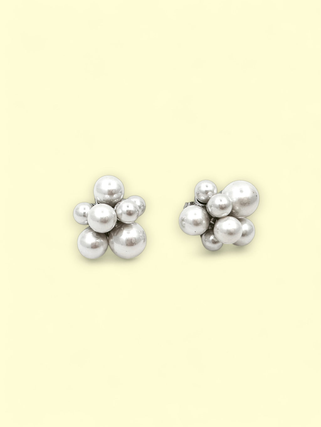Creamy Pearl Bubble Cluster Stud Earrings
