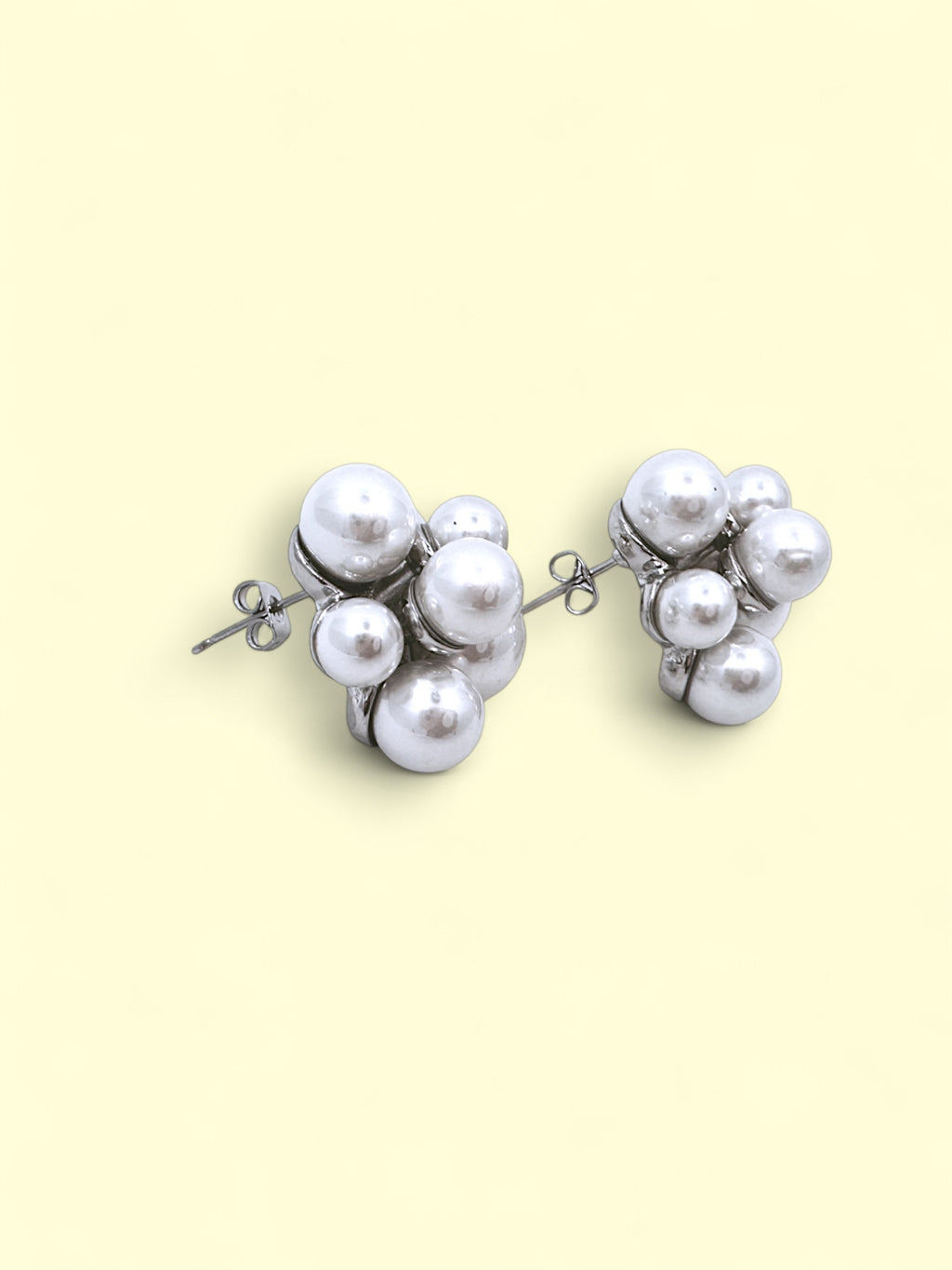 Creamy Pearl Bubble Cluster Stud Earrings