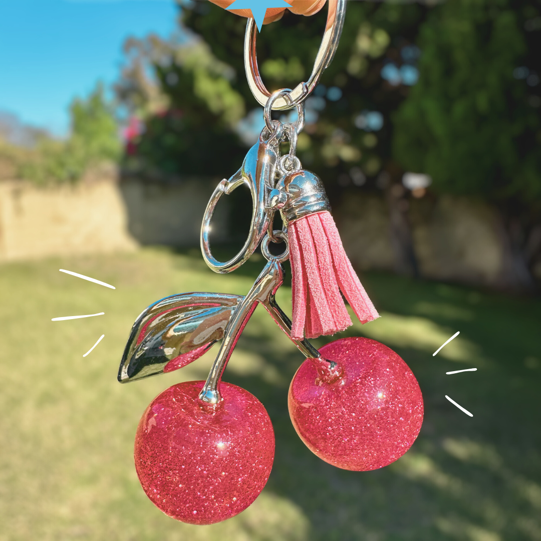 Cherry Spark Keyring – Pink Pop Edition 🍒