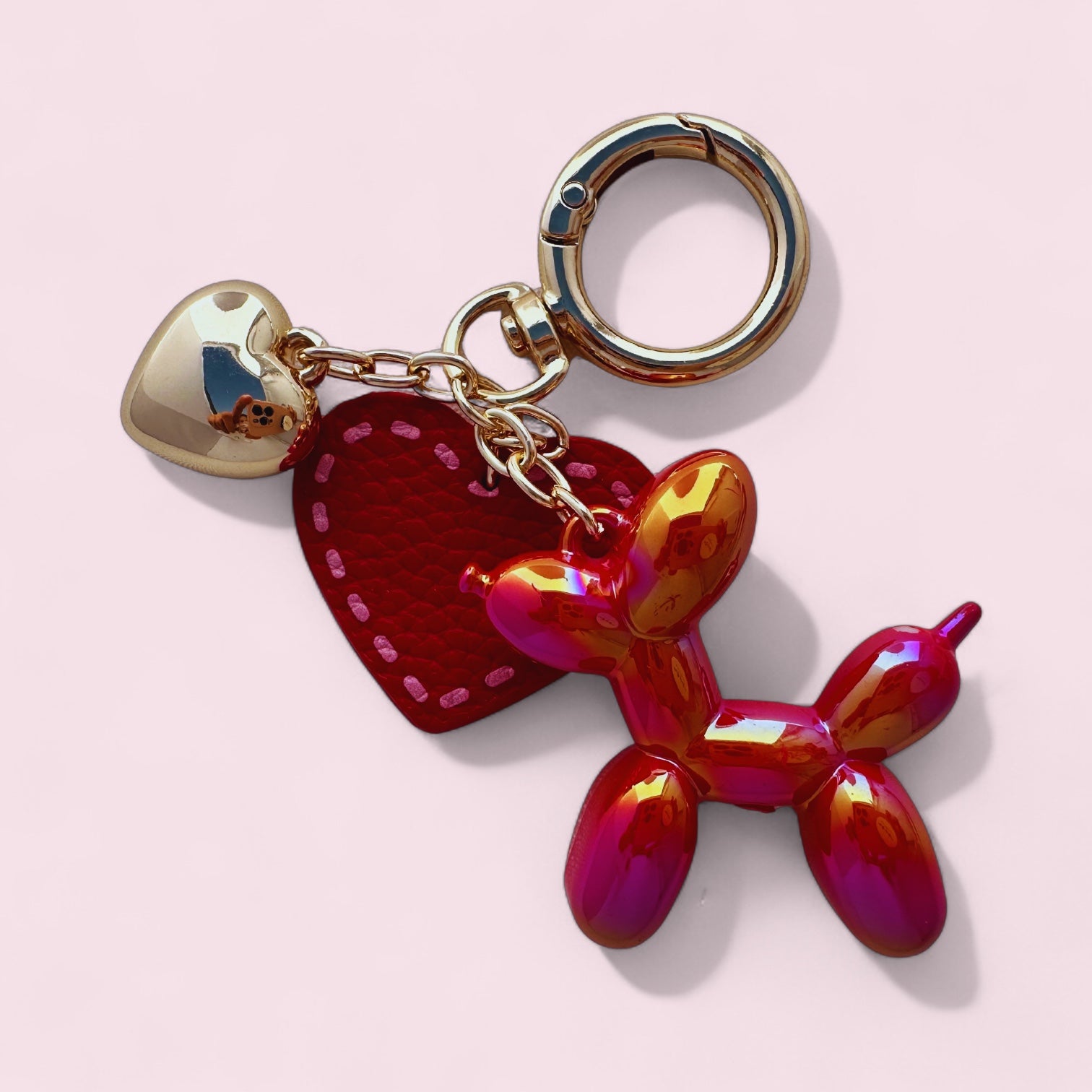 Balloon Puppy Keyring – Glossy Cherry Pink Edition